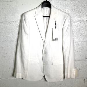 Bar III Men's Slim-Fit White 100% Linen Suit Jacket white 38R $360